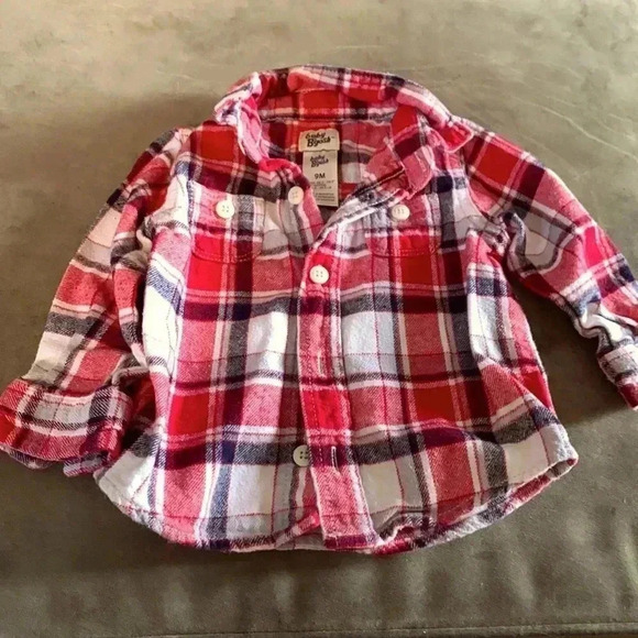Five  for 25 Oshkosh, medium weight 100% cotton plaid shirt - Picture 1 of 5